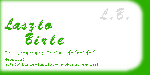 laszlo birle business card